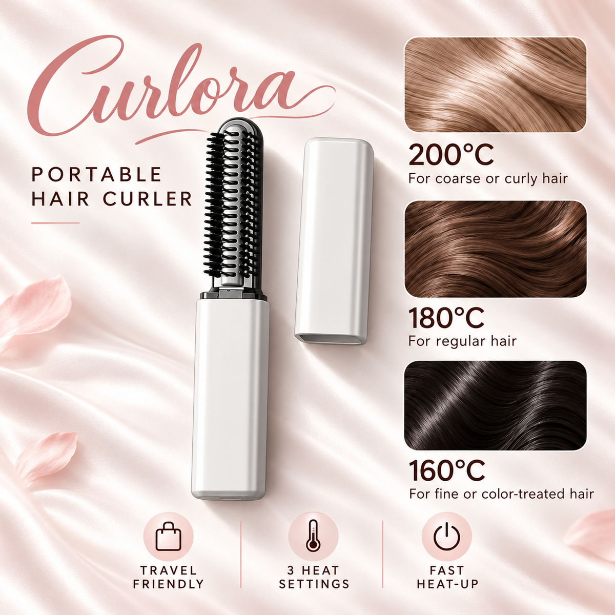Curlora three temperature settings